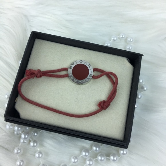 Sold Bvlgary Red cord & silver Medallion Bracelet. - Picture 3 of 4